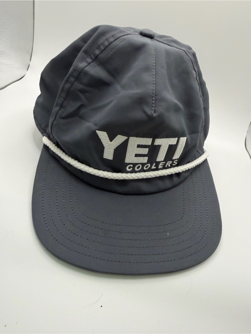 YETI Coolers Rope-Trim Gray Boat Hat Snap Back Adjustable Retro Dad Hat Summer
